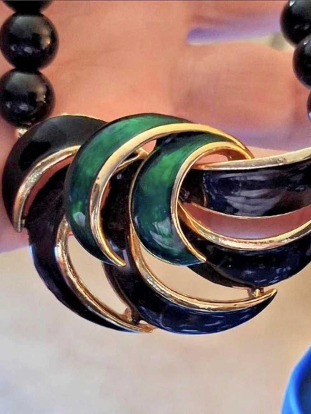 Black & Green Statement Neck
